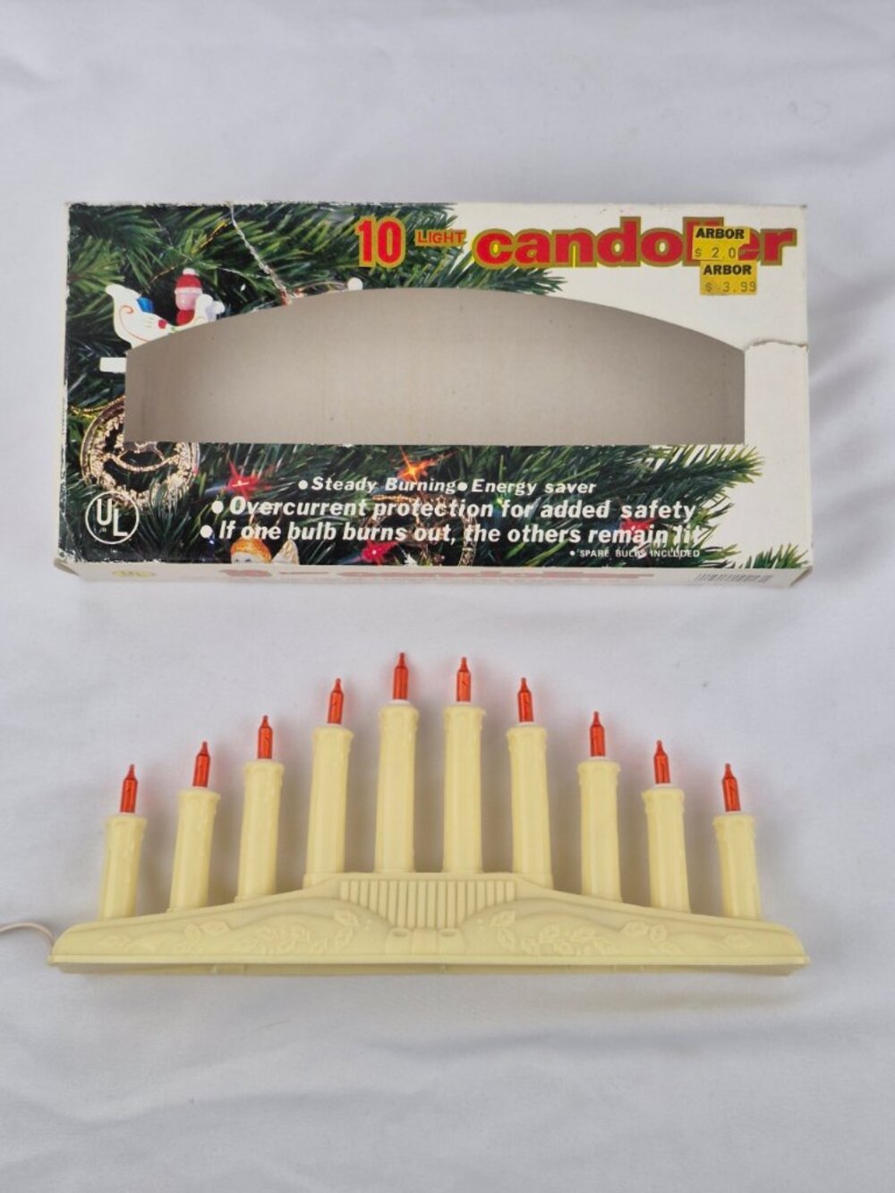 Vintage 10 Electric Candle Christmas Window Light Set Decoration Beacon Brand